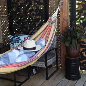 Cotton Striped Hammock, Handcrafted by local artisans in Ecuador